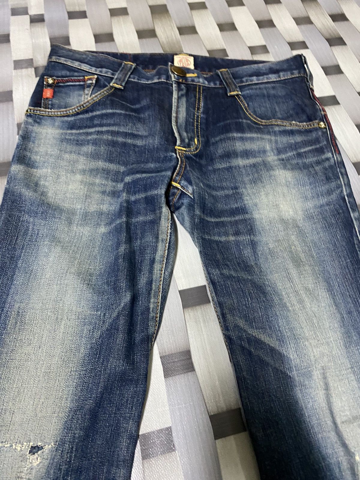 Edwin Flare jeans Edwin boot cut distressed leather pocket 🇯🇵 Size US 34 / EU 50 - 5 Thumbnail