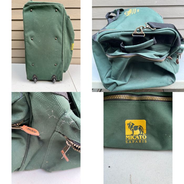 Vintage MICATO SAFARIS Bag Canvas Rolling Hauler Duffle Luxury Travel