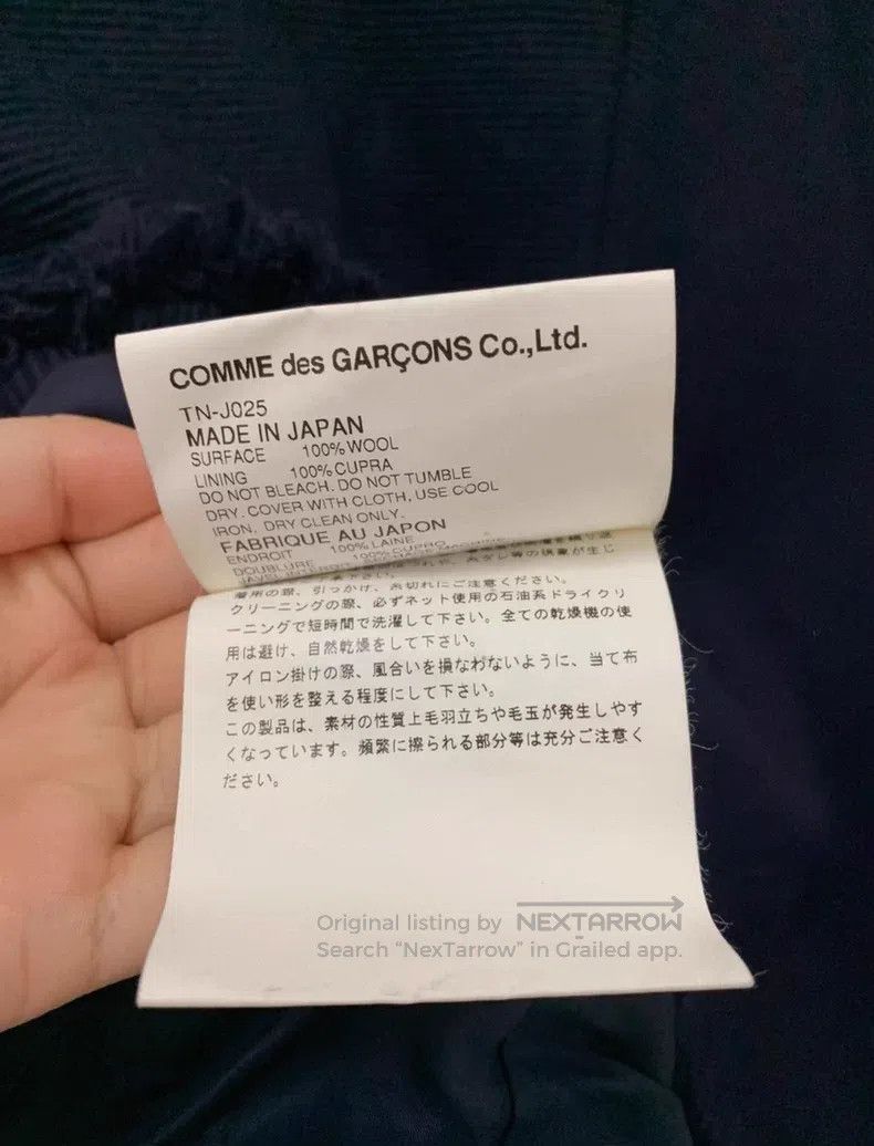 Comme des Garcons Comme Des Garcons Navy Blue Wool Coat Size M / US 6-8 / IT 42-44 - 5 Thumbnail