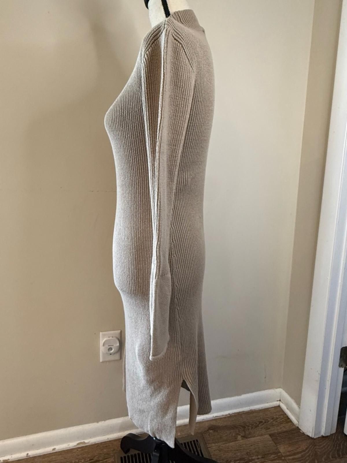 Other Evidnt midi sweater dress brown ribbed turtleneck SZ SM Size S / US 4 / IT 40 - 3 Thumbnail