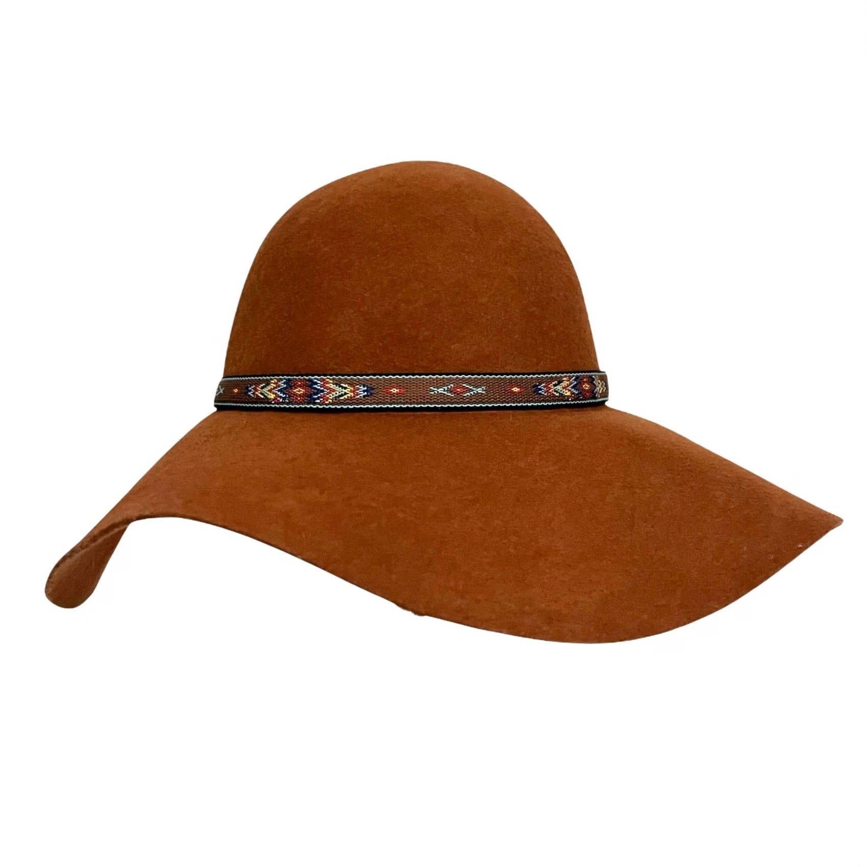 Vintage Fallen Broken Street Hat Wool Wide Brim Floppy Boho Hippie Western Sz M/L Wool Brown Women Hat Size ONE SIZE - 4 Thumbnail