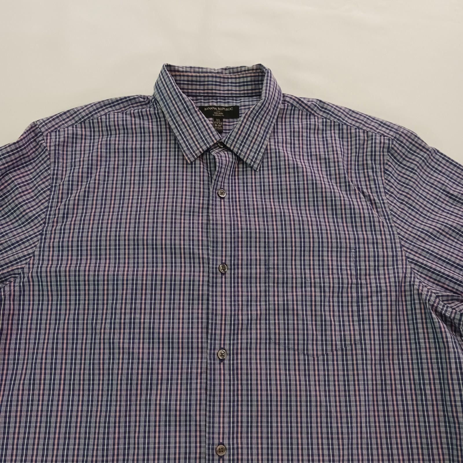 Banana Republic Banana Republic Classic Fit Men's Multicolor Plaid Shirt XL Size US XL / EU 56 / 4 - 9 Thumbnail