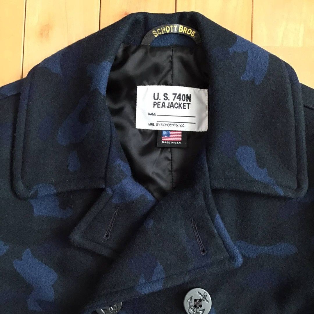 Bape × Schott 2012 SCHOTT × BAPE camo Melton wool peacoat a bathing ape Size US XL / EU 56 / 4 - 3 Thumbnail