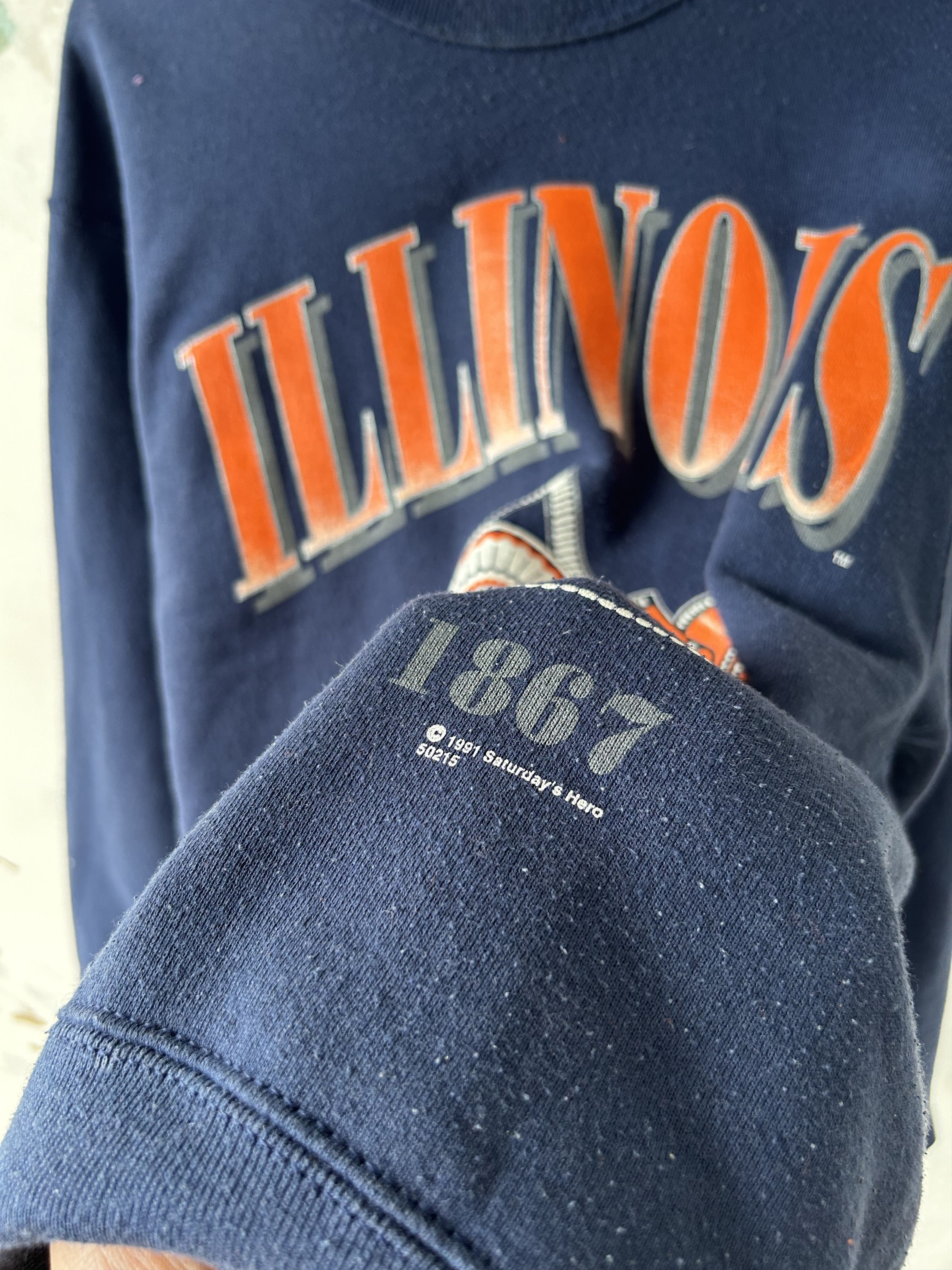 Vintage VTG 90's University of Illinois Sweatshirt Size Men's Me Size US M / EU 48-50 / 2 - 4 Thumbnail