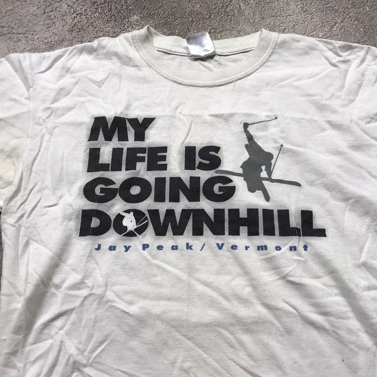Vintage Vintage 90s Graphic Tee My Life Is Going Downhill Y2K Skate Size US S / EU 44-46 / 1 - 3 Thumbnail