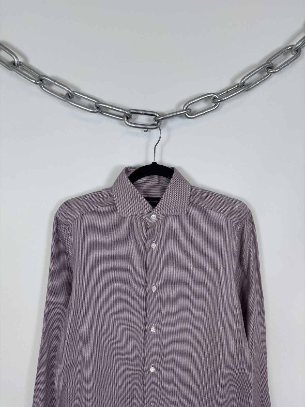 Ermenegildo Zegna Ermenegildo Zegna Men’s Tailored Fit Button Up Dress Shirt Size US M / EU 48-50 / 2 - 2 Thumbnail