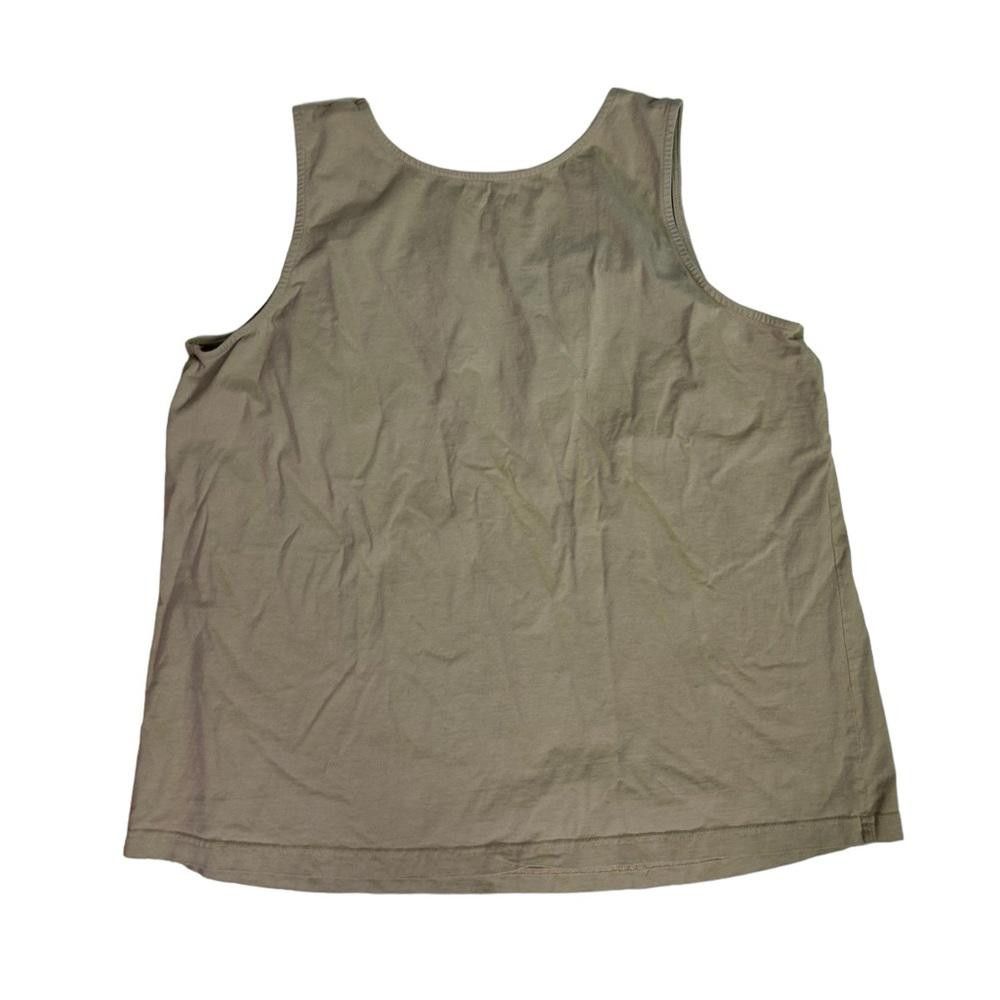 Designer Roaman’s l Stretch Cotton Horseshoe Neck Tank Tan 1X Size XL / US 12-14 / IT 48-50 - 3 Thumbnail
