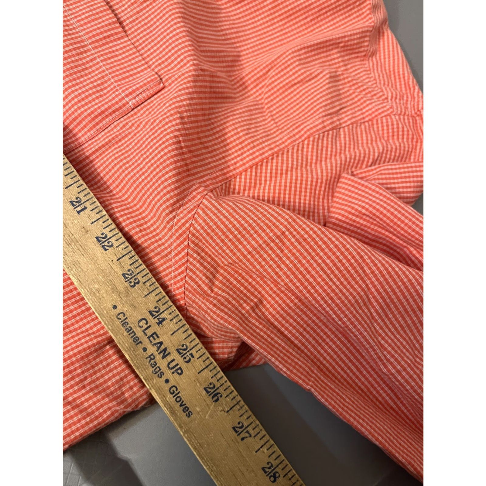 Izod IZOD Button-Up Shirt Mens Long Sleeve Orange Gingham Plaid Cotton XL Button-Down Casual Classic Size US XL / EU 56 / 4 - 4 Thumbnail