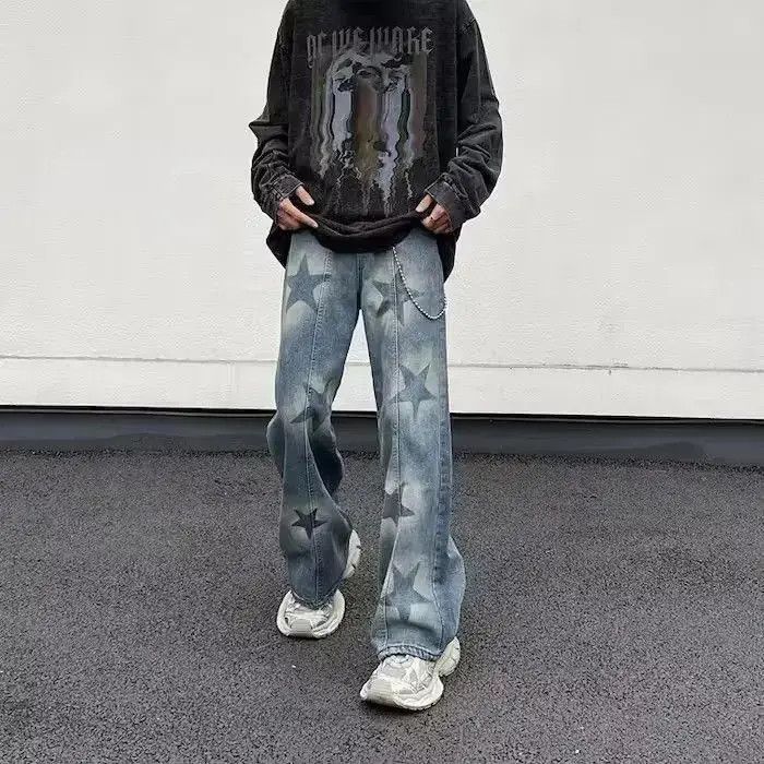 Japanese Brand Stars Baggy Denim Jeans Size US 32 / EU 48 - 5 Thumbnail