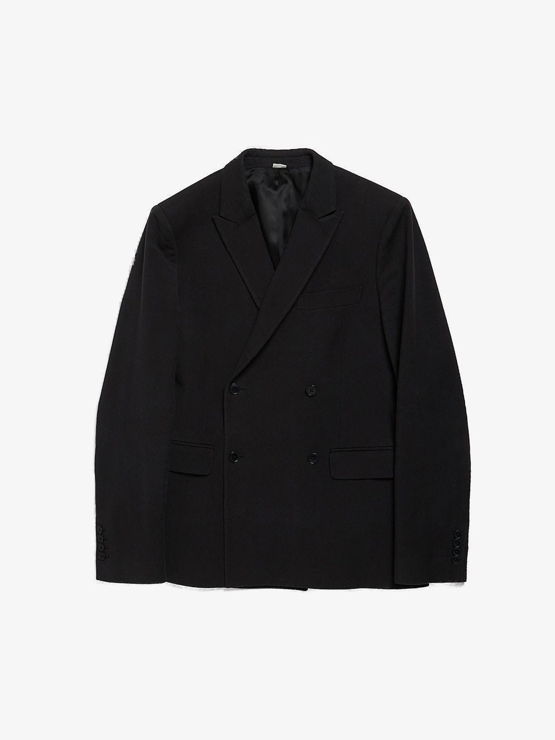 Stella McCartney Black Double Breasted Viscose and Cotton Blend Blazer Jacket Size US M / EU 48-50 / 2 - 1 Thumbnail