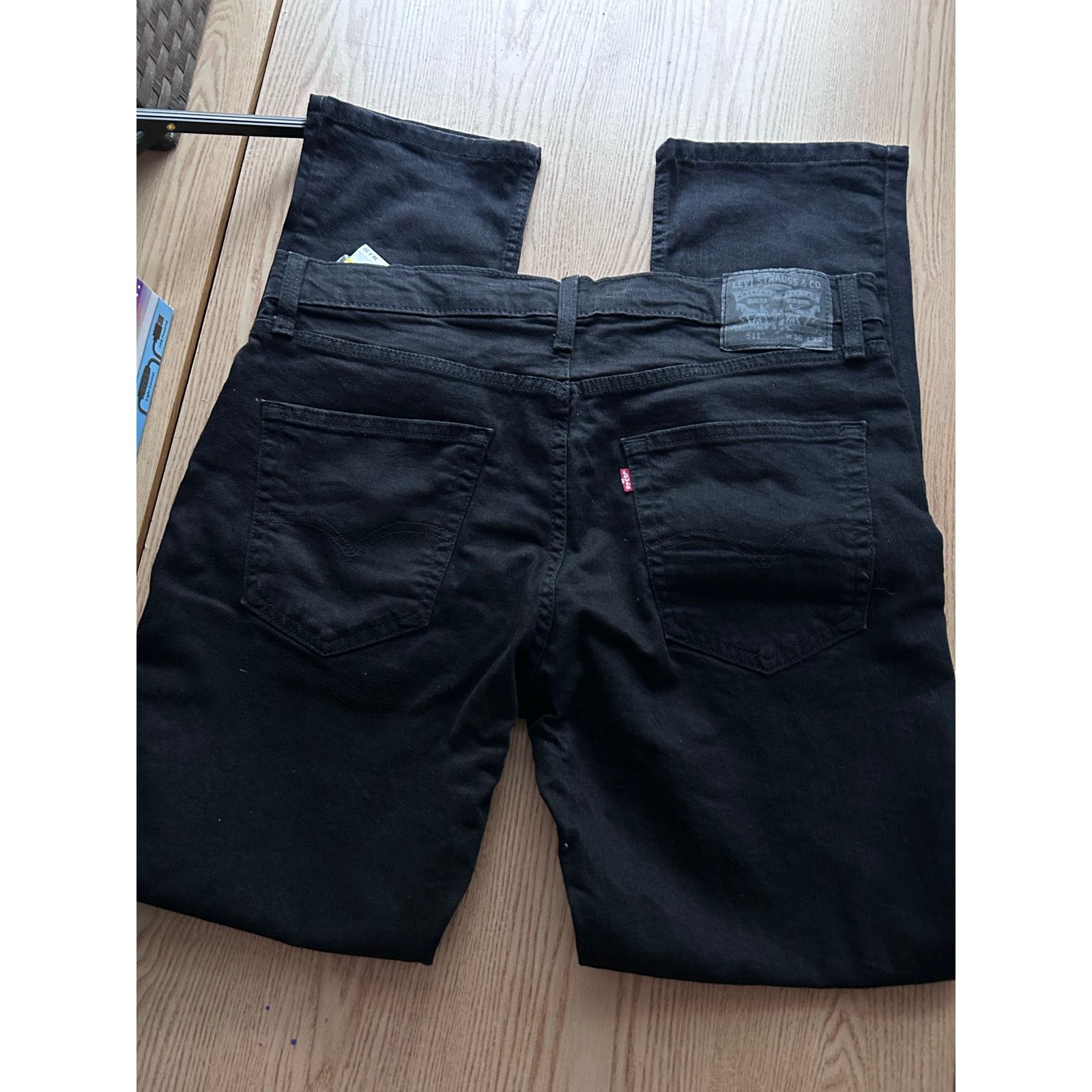 Levi's New Men Levi’s 511 Straight Leg Stretchy Jeans black 36”x32” Size US 36 / EU 52 - 3 Thumbnail
