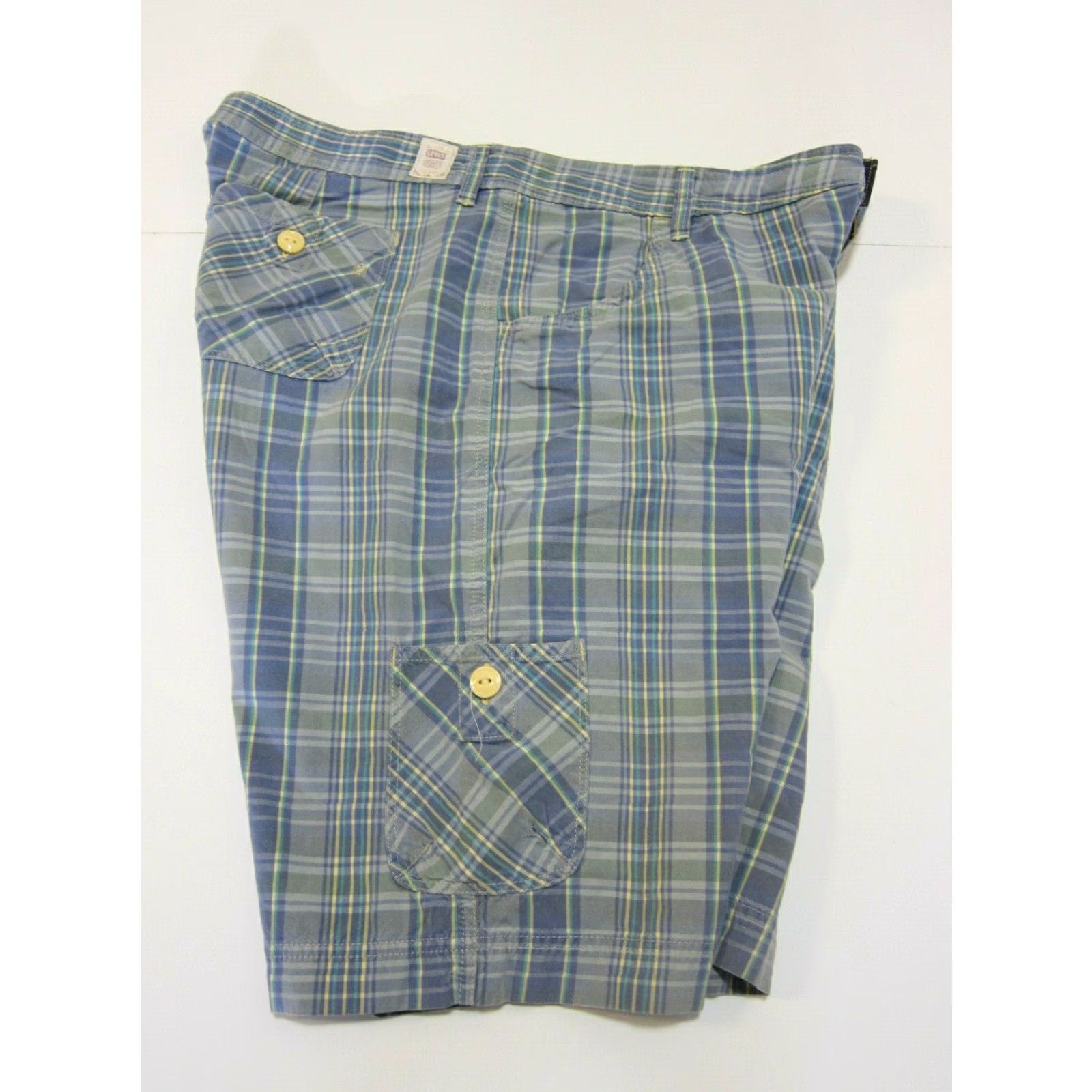 Levi's Levi's 100% Cotton Blue Yellow Plaid Chino Bermuda Cargo Shorts Men Size 36 Size US 36 / EU 52 - 6 Thumbnail