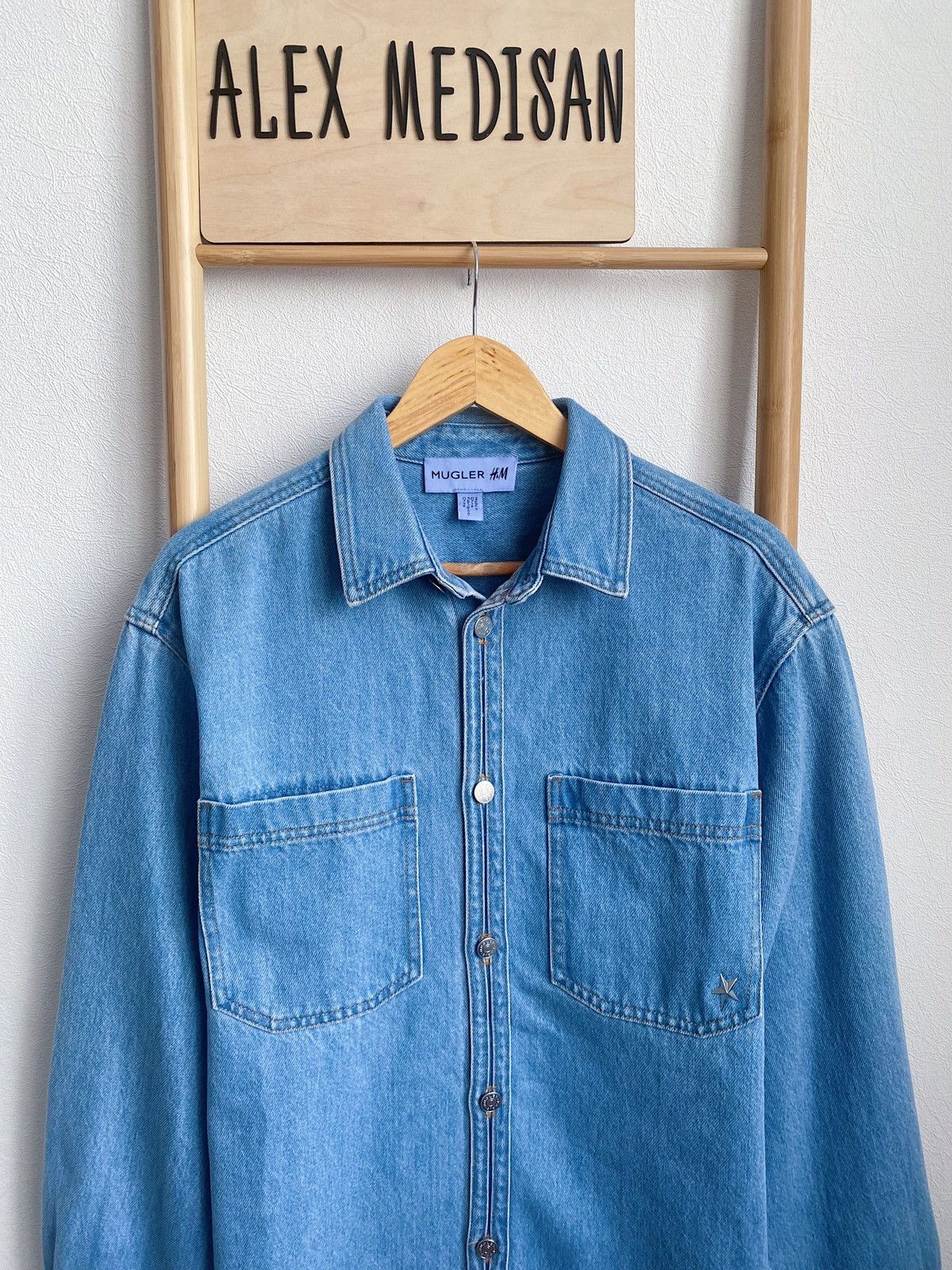 Mugler Mugler x H&M Light Denim Shirt Size M Size US M / EU 48-50 / 2 - 8 Thumbnail