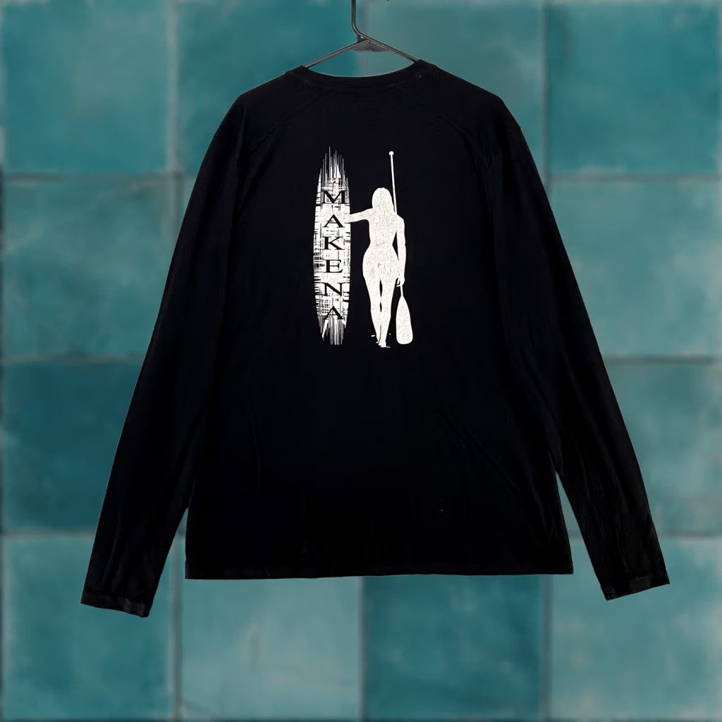 Vintage Free Fly Shirt Mens Large Black Graphic Makena Bamboo Paddle Performance Size US L / EU 52-54 / 3 - 1 Thumbnail