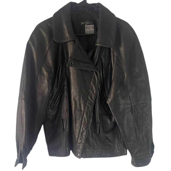 Michael Hoban Michael Hoban Vintage Men XS Black Biker Moto Leather ...