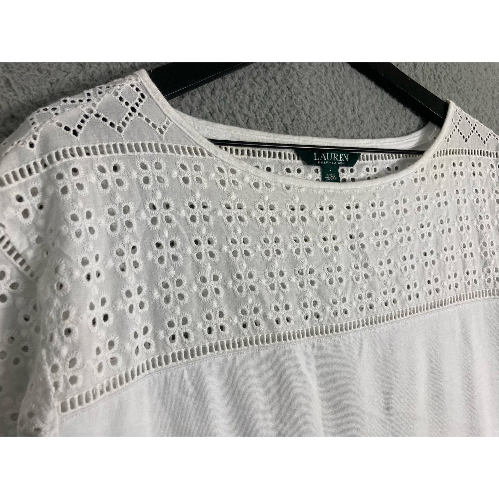 Lauren Ralph Lauren Lauren Ralph Lauren White Eyelet Lace Shift Dress L Short Size L / US 10 / IT 46 - 9 Thumbnail