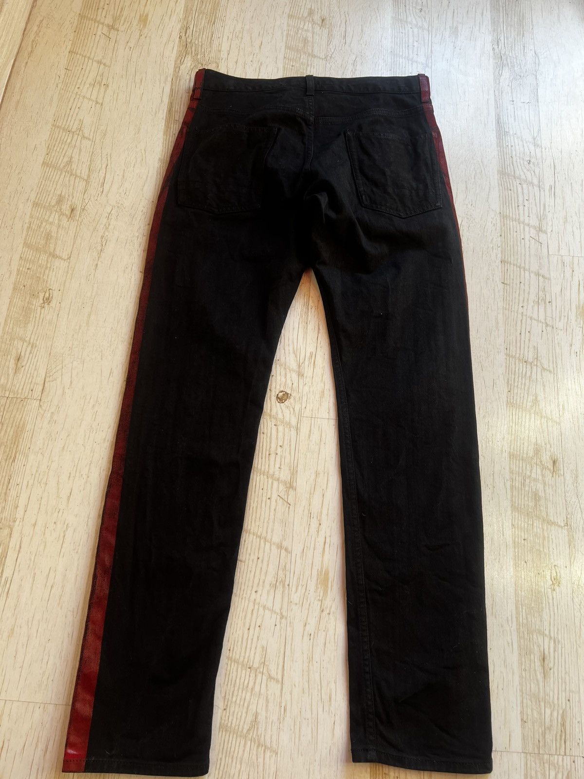 Alexander McQueen Alexander McQueen Black Jeans Red Side Stripe Taped Denim Size US 32 / EU 48 - 5 Thumbnail