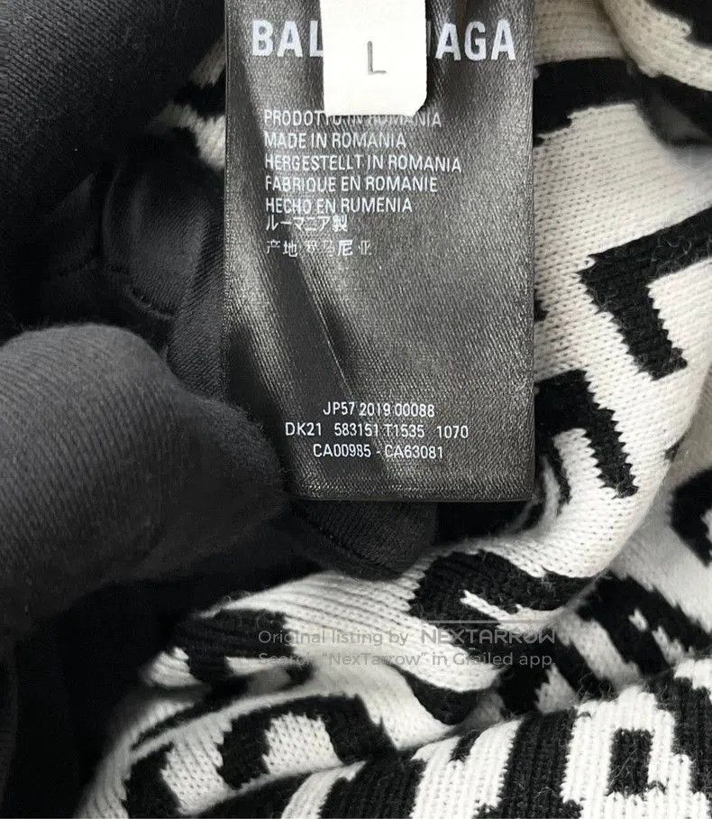 Balenciaga Balenciaga Logo Print Turtleneck Sweater. Size US L / EU 52-54 / 3 - 4 Thumbnail