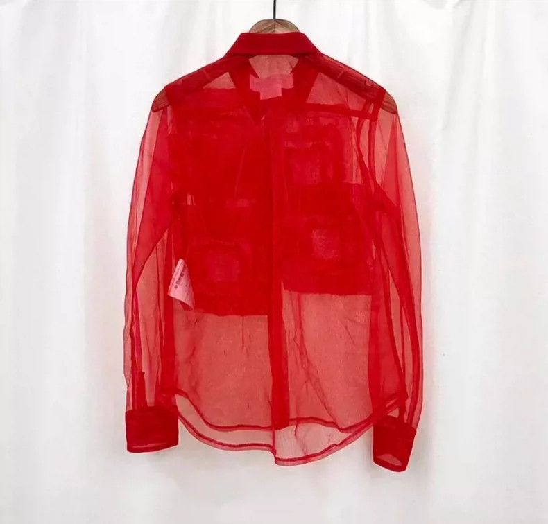 Comme des Garcons Comme des Garcons Red perspective ruffled shirt Size XS / US 0-2 / IT 36-38 - 4 Thumbnail