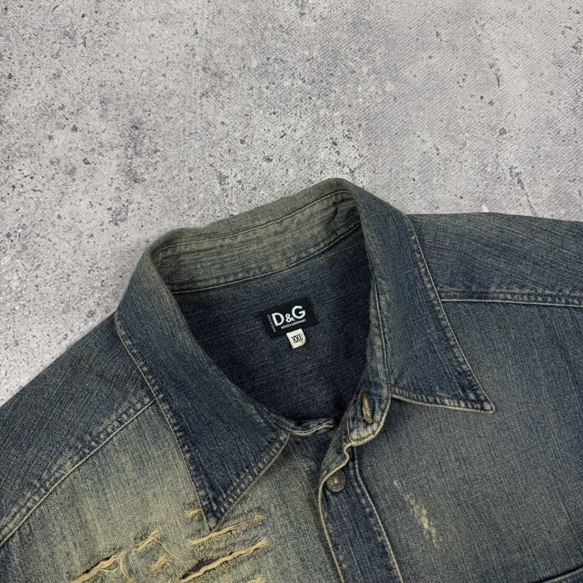 Dolce & Gabbana × Vintage Vintage Dolce & Gabbana Distressed Denim Shirt Vest Size US M / EU 48-50 / 2 - 9 Thumbnail