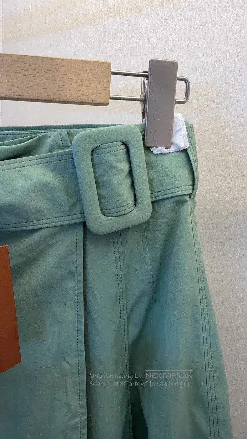 Loro Piana Loro Piana Green Silk Cotton Skirt Size 25" / US 0 / IT 36 - 2 Thumbnail