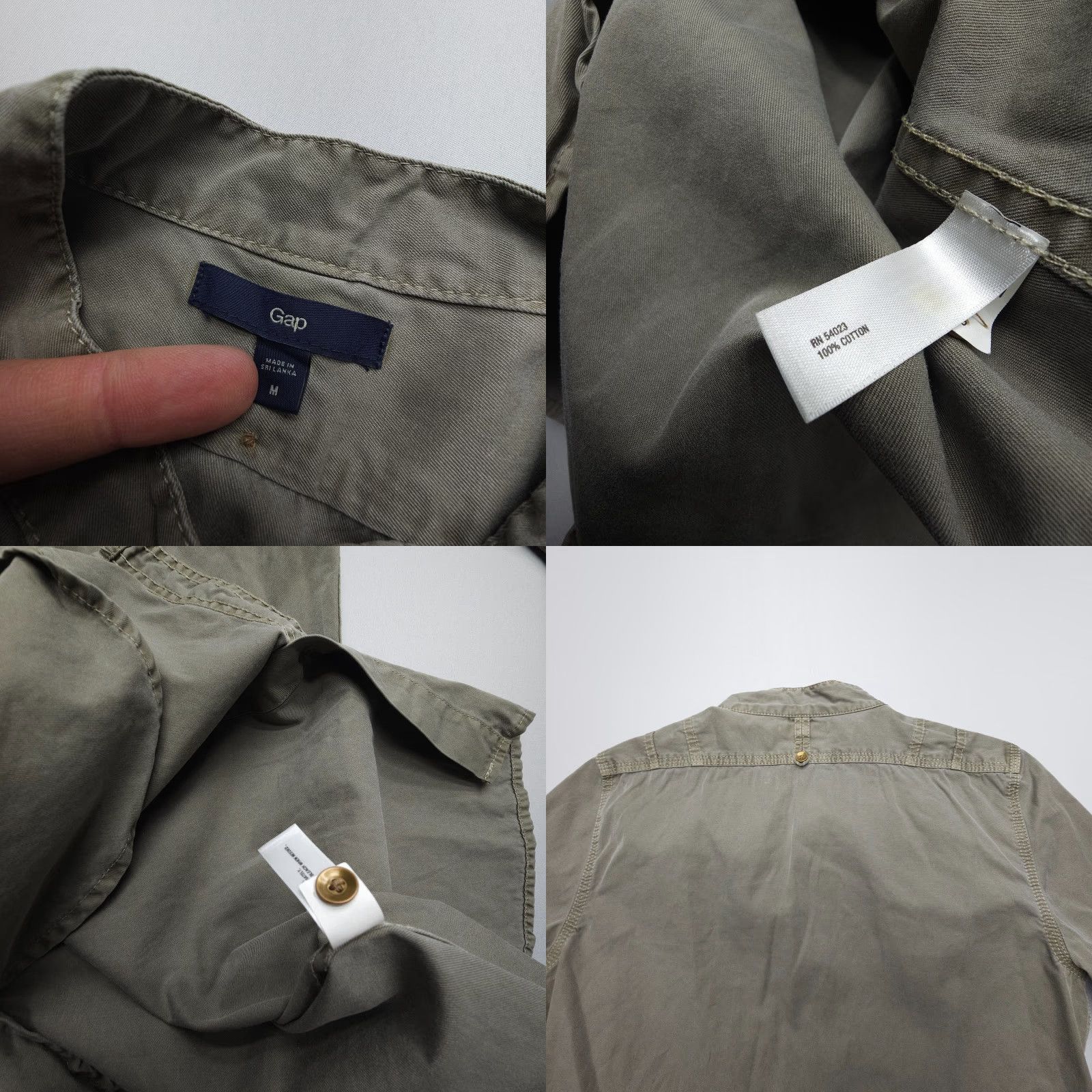 Gap Gap Shirt Dress Safari Military Y2K Green Twill Cotton Long Sleeve Size Medium Size M / US 6-8 / IT 42-44 - 8 Thumbnail