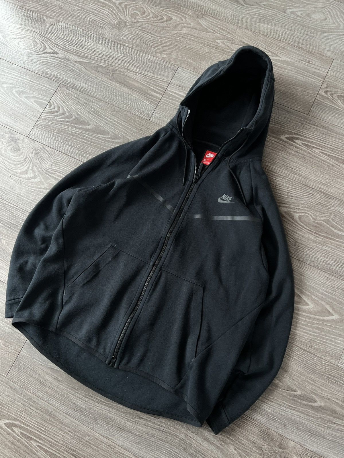 Designer × Nike ‼️Nike Tech Fleece Triple Black Windrunner Zip Hoodie‼️ Size US L / EU 52-54 / 3 - 4 Thumbnail