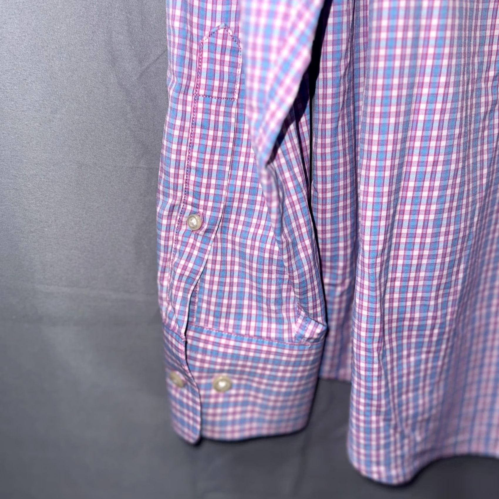 Peter Millar Peter Millar Shirt Mens Large Blue Pink Check Summer Comfort Button-Down Stretch Size US L / EU 52-54 / 3 - 4 Thumbnail