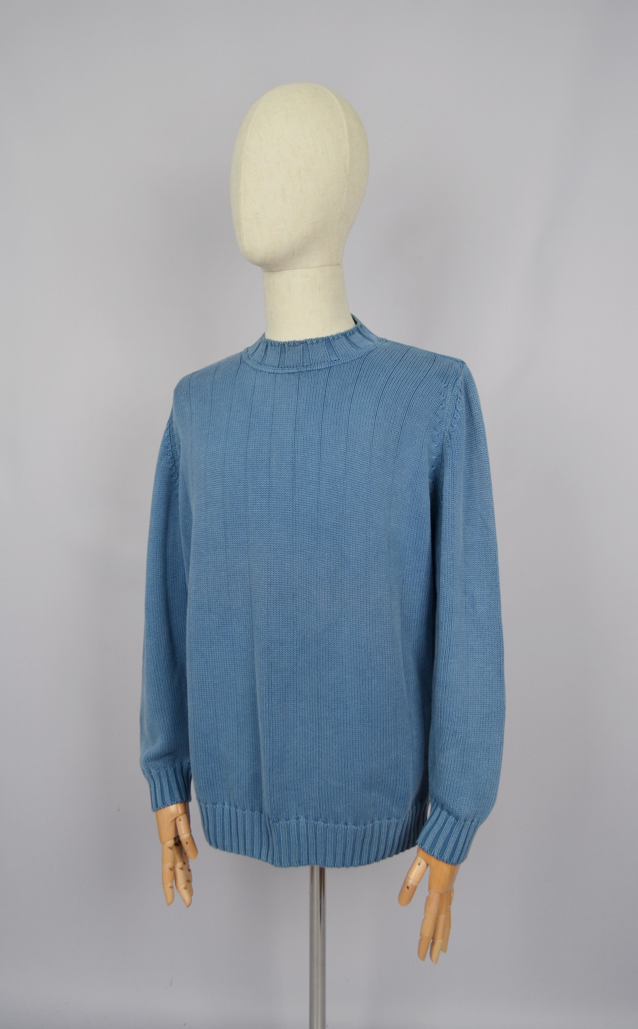 Designer × Gran Sasso Gran Sasso Cotton Knit Sweater Jumper Sz 52\L Made in Italy Size US L / EU 52-54 / 3 - 1 Thumbnail