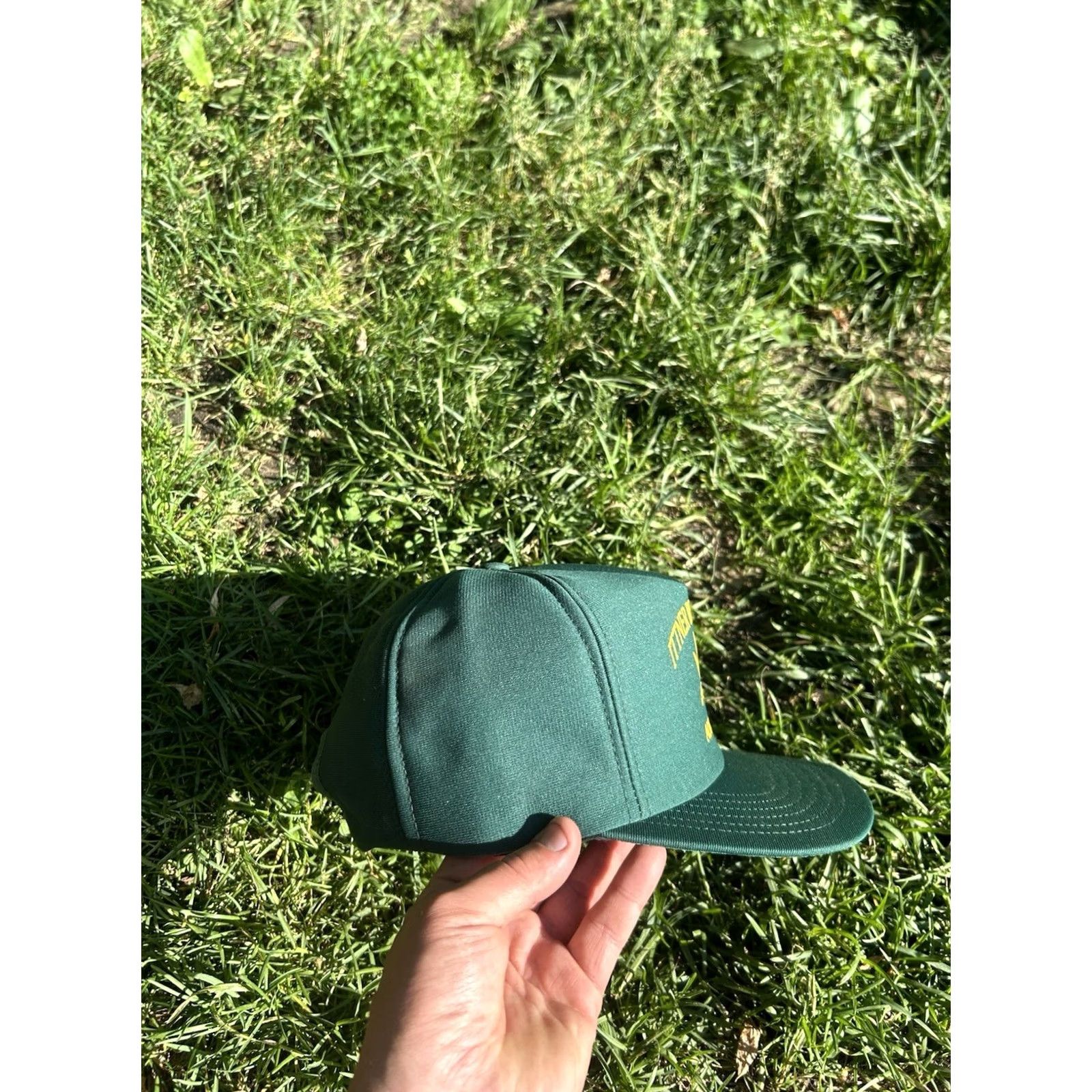 Vintage VINTAGE Auburn Snapback Hat Cap Men Adjustable Green USA Michigan 80s Ittner bean & grain auburn farm USA Size ONE SIZE - 8 Thumbnail