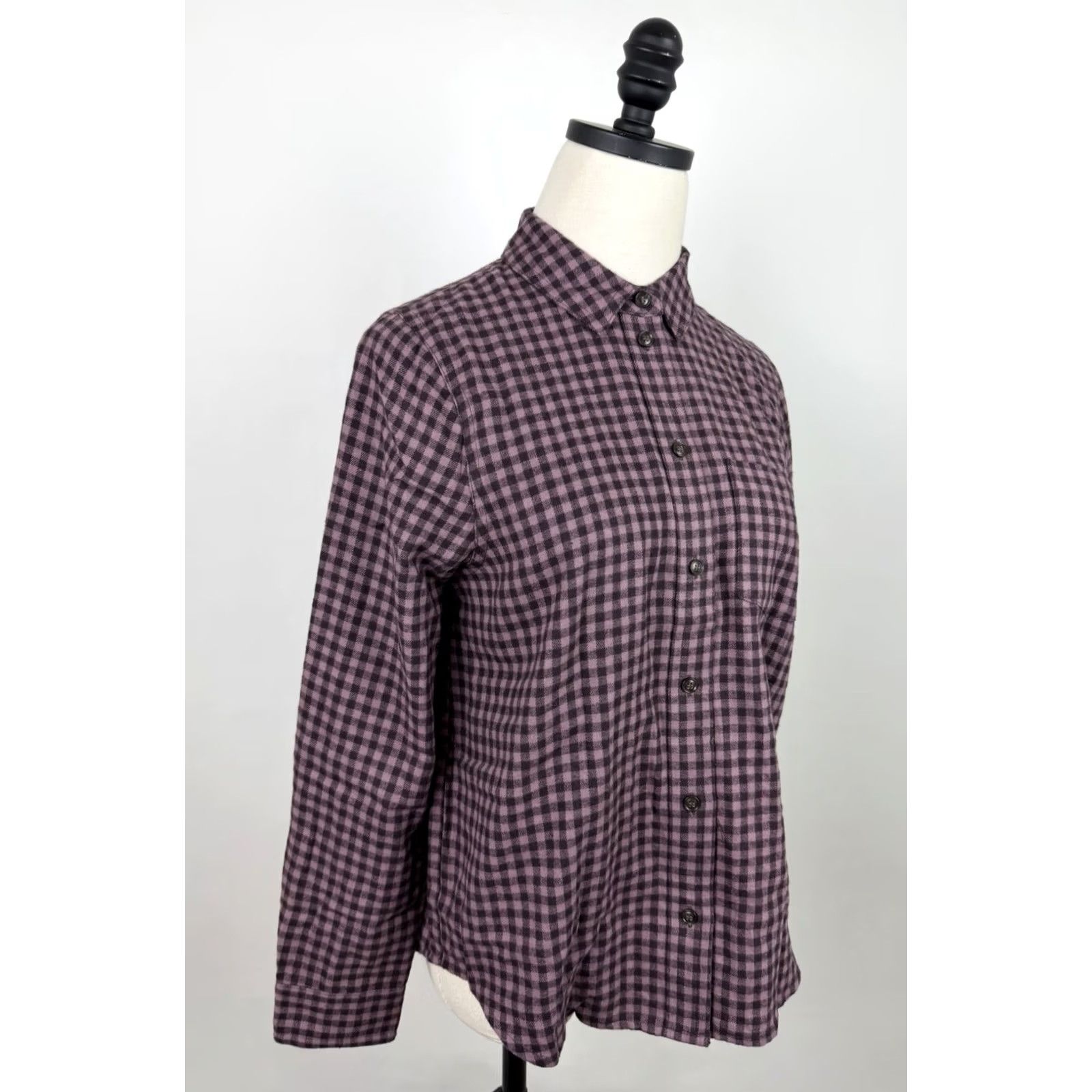 Madewell VINTAGE Madewell Shirt Womens Small NWT Plaid Flannel Shirt Eggplant Purple Cotton Boho Size S / US 4 / IT 40 - 4 Thumbnail