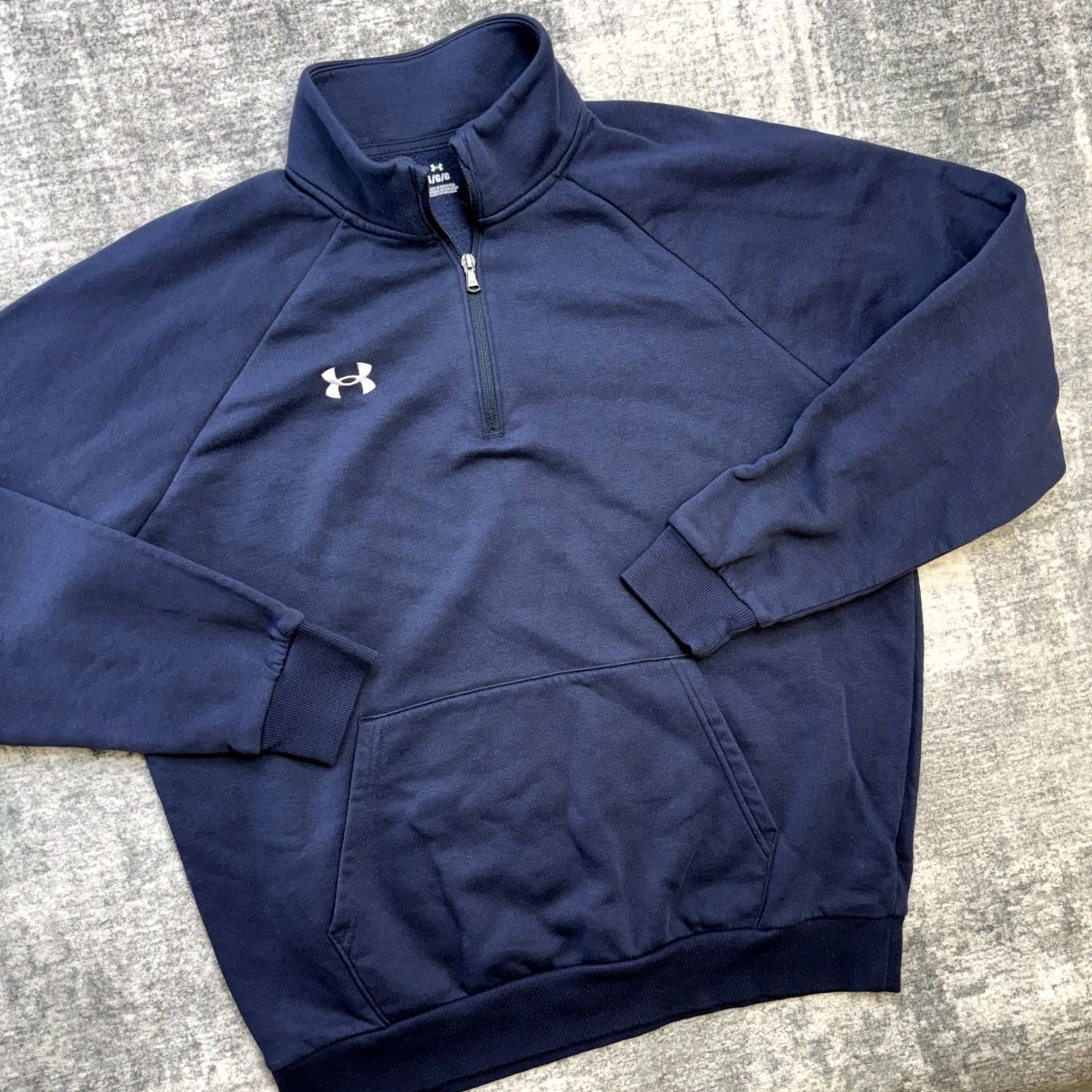 Under Armour Under Armour Sweatshirt Mens Large Navy Rival Fleece 1/4 Zip Pockets Gym Size US L / EU 52-54 / 3 - 2 Thumbnail