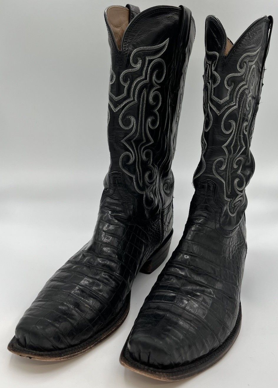 Lucchese LUCCHESE CLASSICS Black CAIMAN BELLY Cowboy Boots Size 13D Size US 13 / EU 46 - 1 Thumbnail