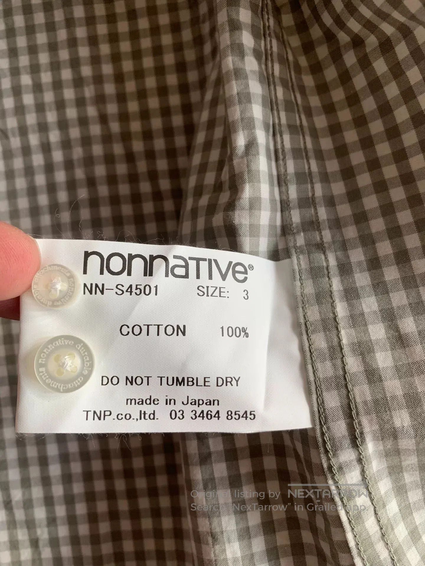 Nonnative nonnative dwelller b.d. shirt cotton check. Size US L / EU 52-54 / 3 - 6 Thumbnail