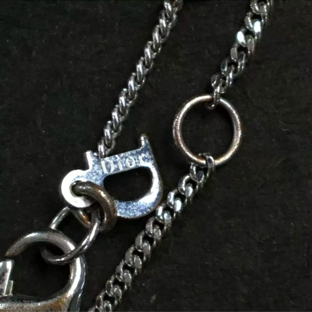 Dior Rare Christian Dior D Logo Crystals in Silver Tone Necklace Size ONE SIZE - 7 Thumbnail