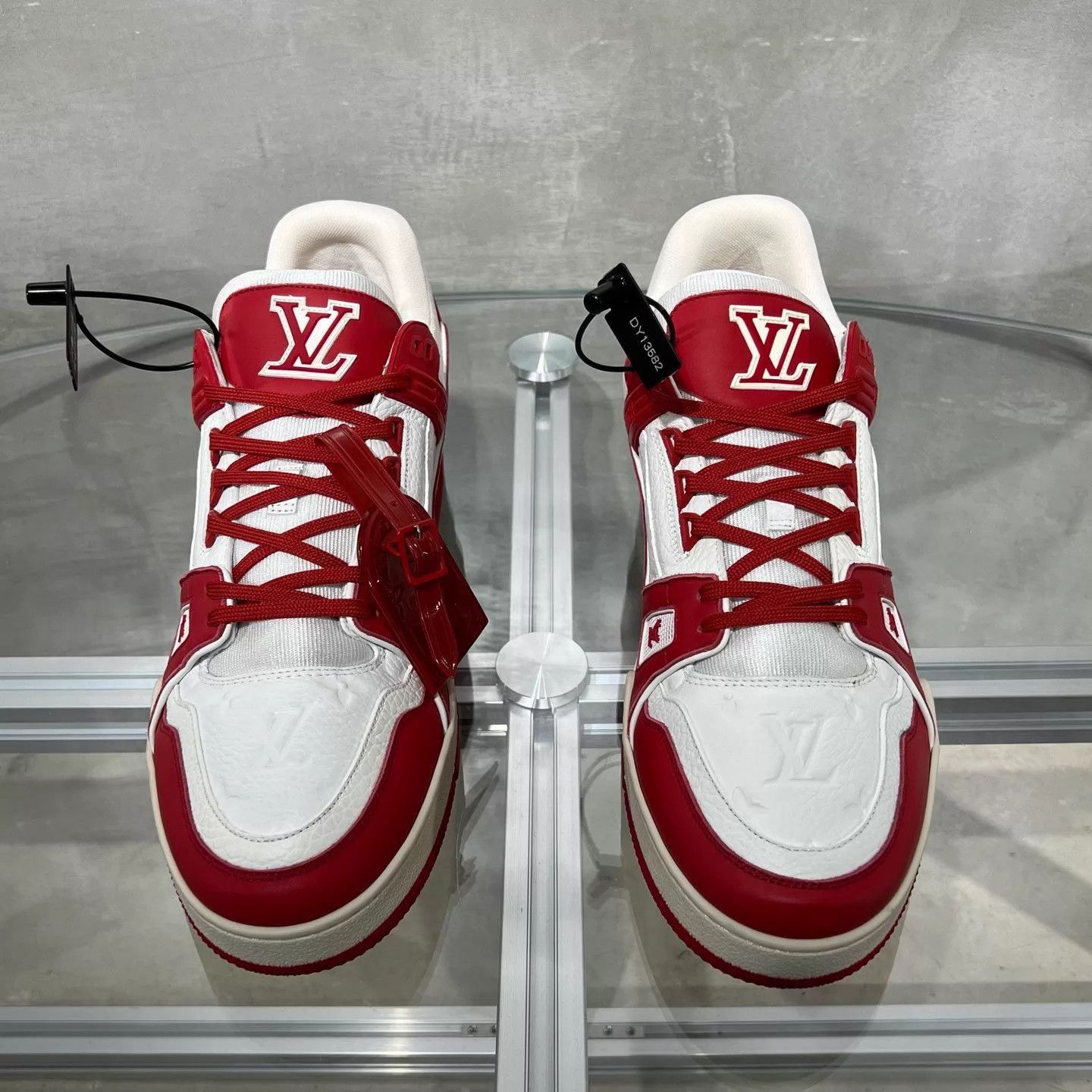 Louis Vuitton Red High-Top Sneakers Size 12 Size US 12 / EU 45 - 1 Thumbnail