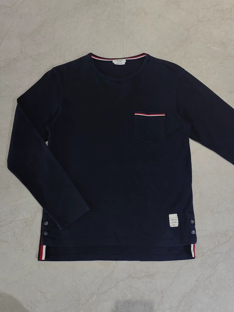 Thom Browne Thom Browne Dark blue round neck long sleeves Size US S / EU 44-46 / 1 - 1 Thumbnail
