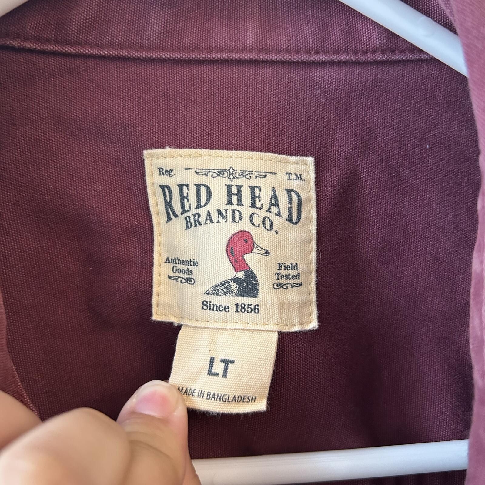 Redhead RedHead Maroon Casual ButtonDown Shirt Men’s LG Tall Vintage Size US L / EU 52-54 / 3 - 4 Thumbnail