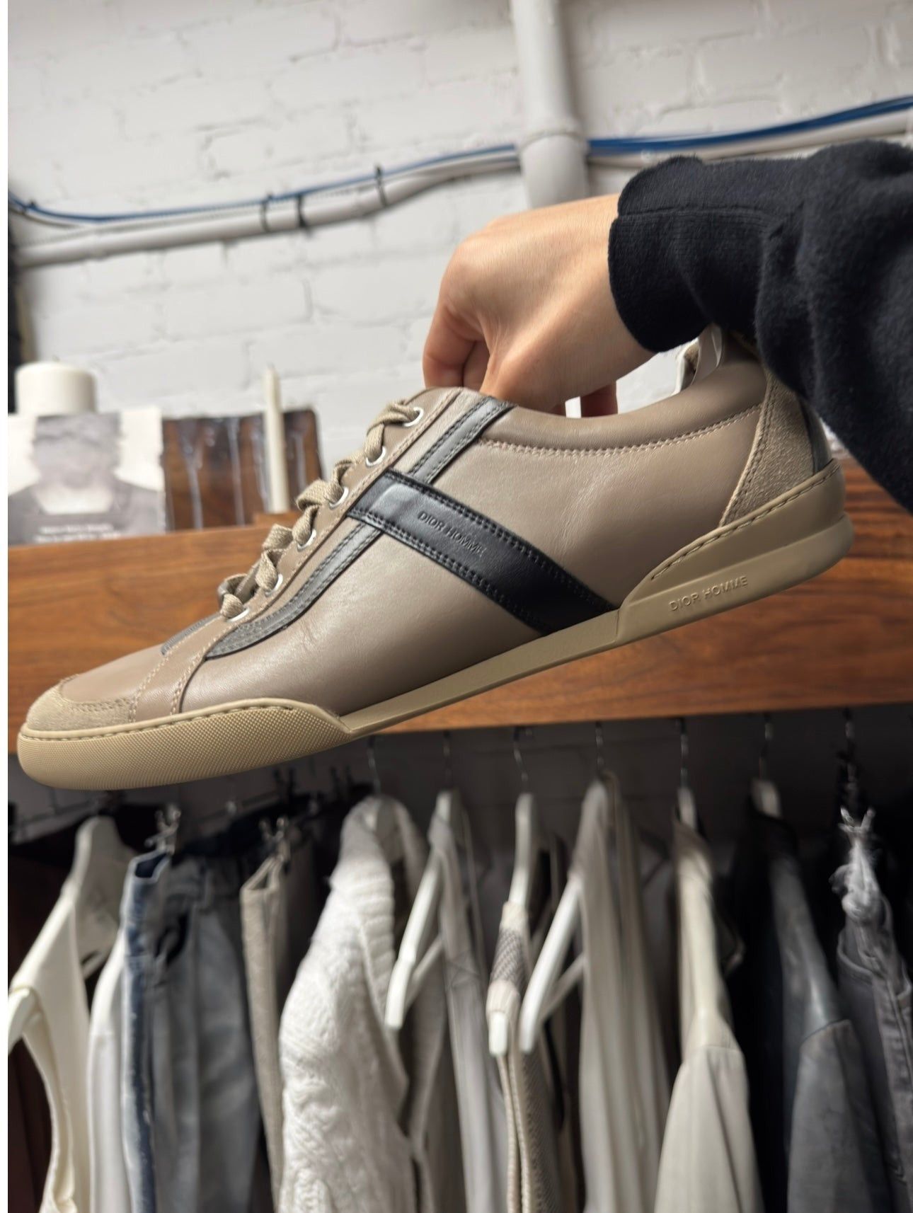 Dior Homme By Hedi Slimane ‘B21’ Brown Leather Low Top Sneakers