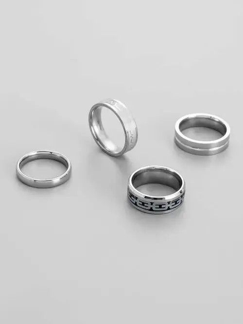 Japanese Brand 4pcs Mens Ring Set Size ONE SIZE - 2 Thumbnail