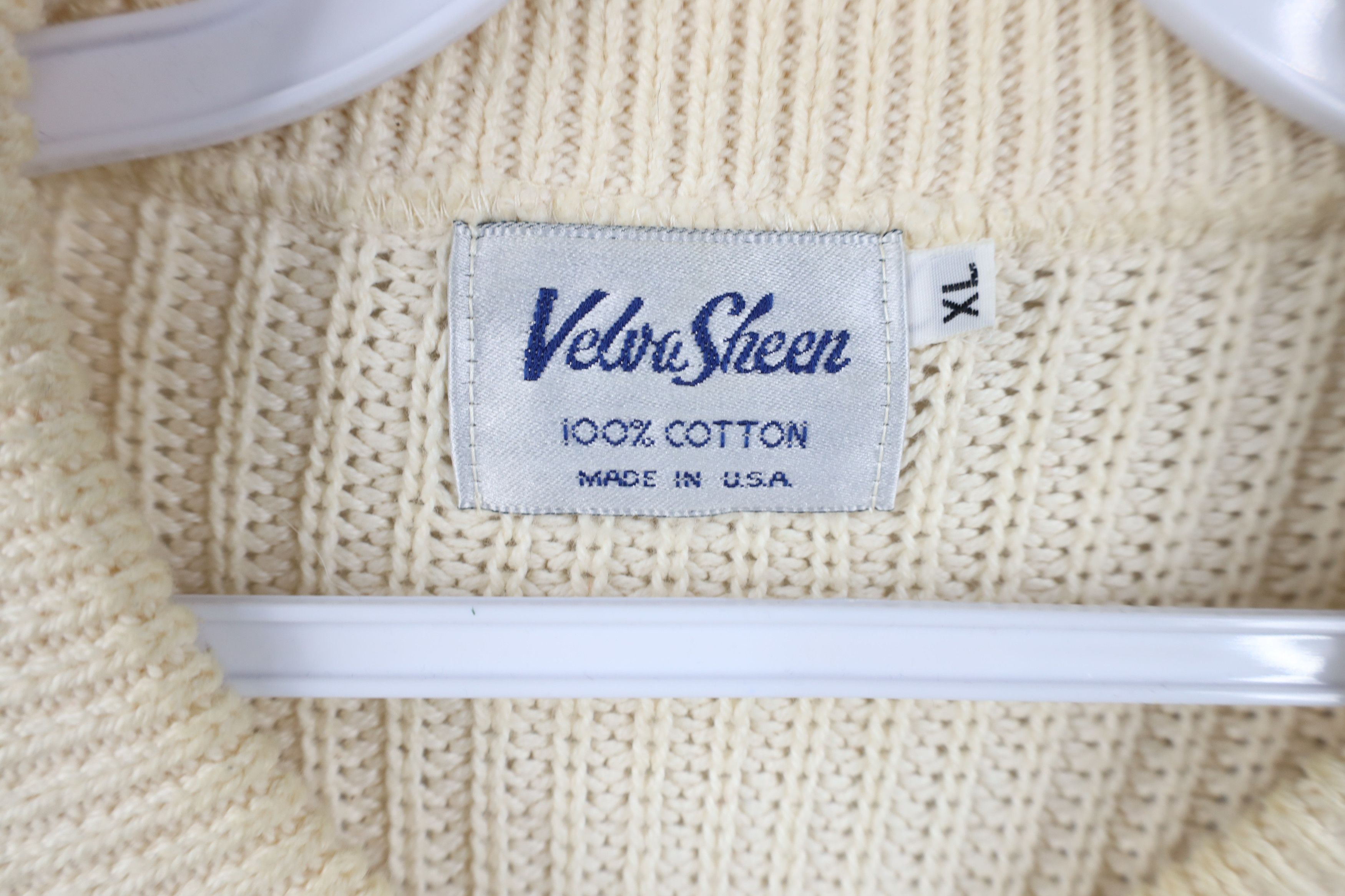 Vintage Vintage 80s 90s Streetwear Ribbed Knit Sweater Cream USA Size US XL / EU 56 / 4 - 6 Thumbnail