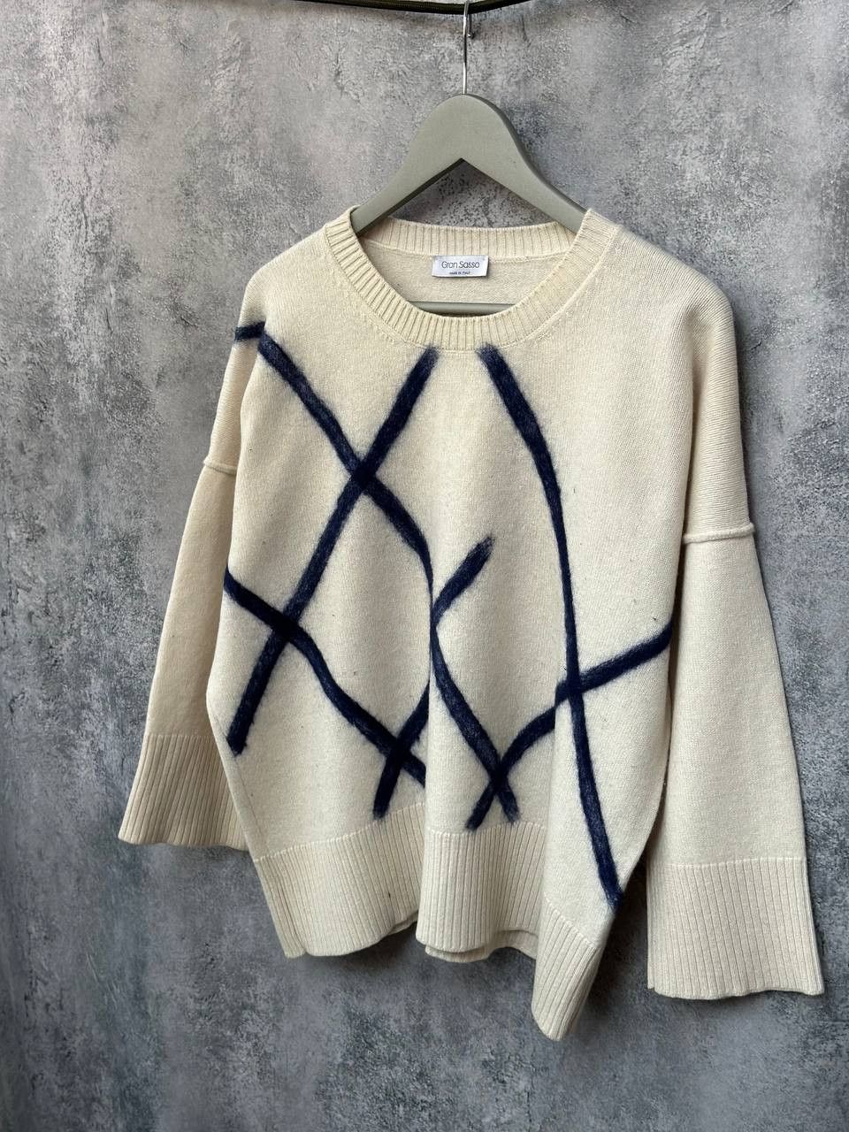 Gran Sasso Gran Sasso Wool Cashmere Blend Stripes Oversized Sweater Size L / US 10 / IT 46 - 1 Thumbnail