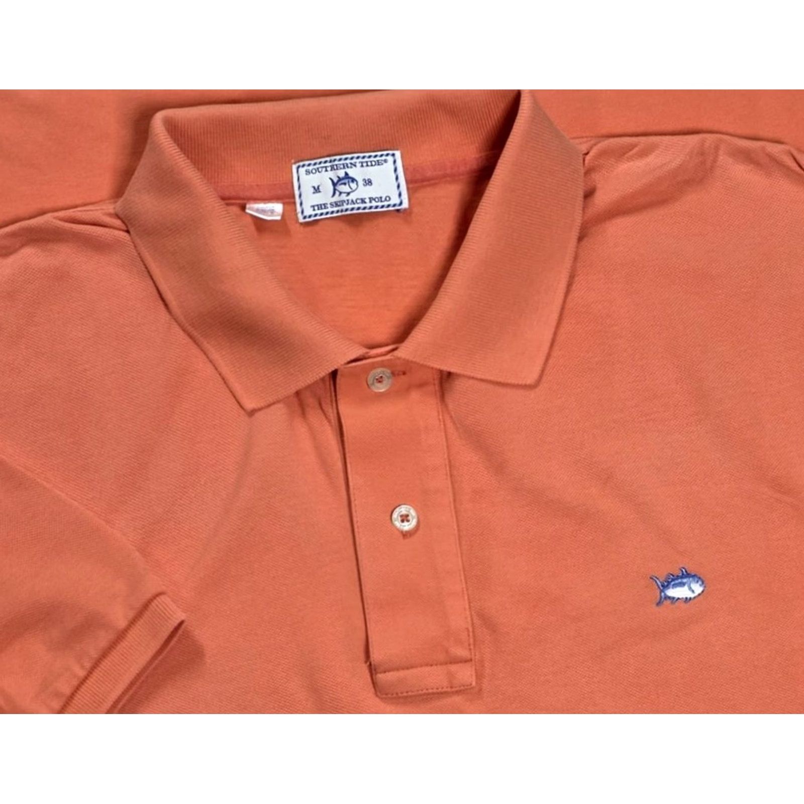 Southern Tide Southern Tide Polo Shirt M Orange Short Sleeve Mens Polo Cotton Whale Logo Size US M / EU 48-50 / 2 - 2 Thumbnail