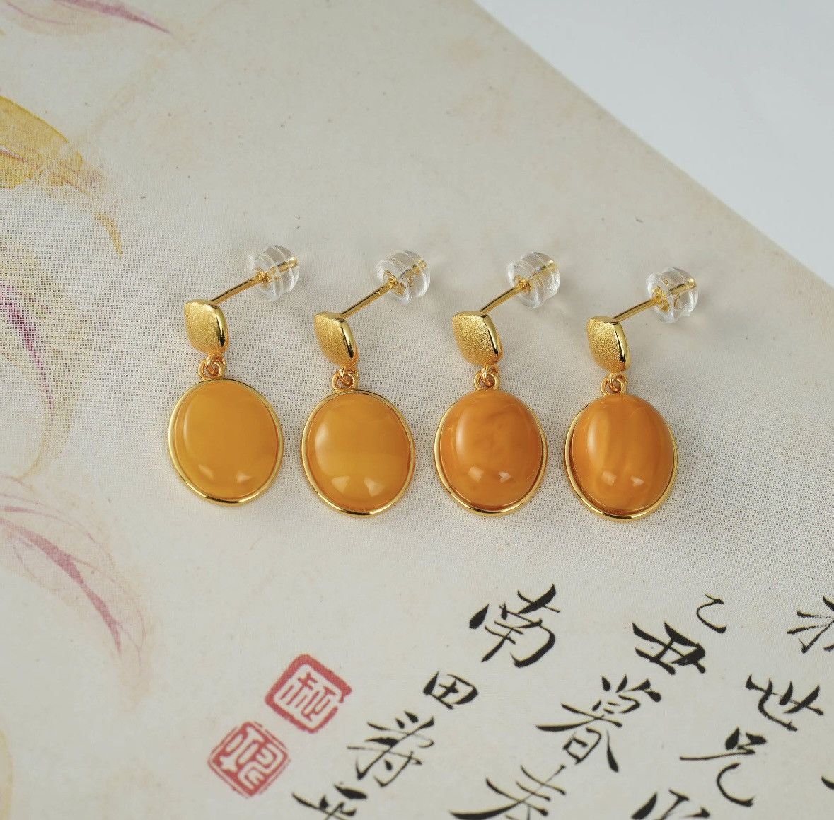 Other Yellow Amber Earrings Size ONE SIZE - 3 Thumbnail