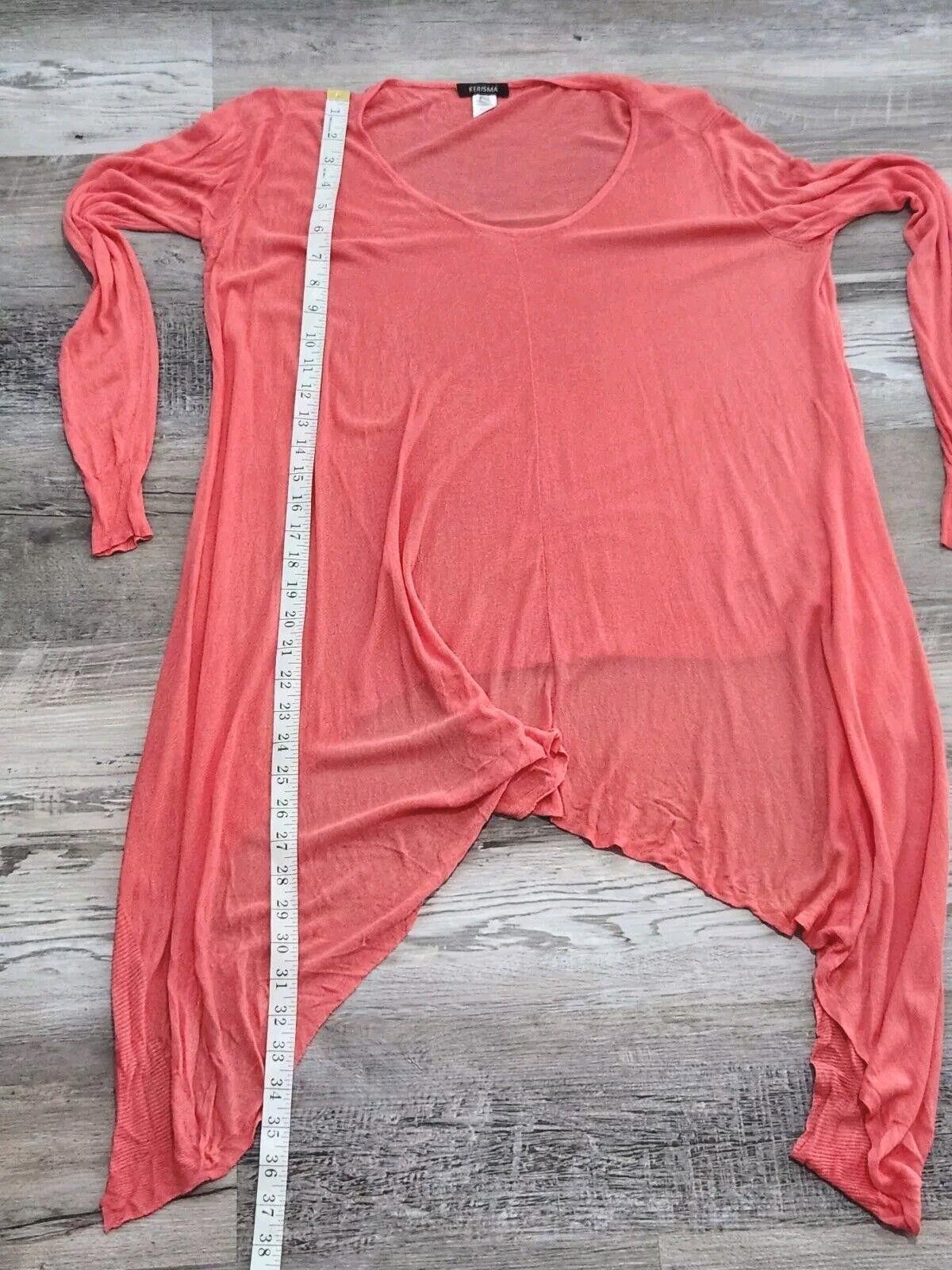 Designer Kerisma Sweater Top Medium Coral Pink Assymetrical Hem Size M / US 6-8 / IT 42-44 - 6 Thumbnail