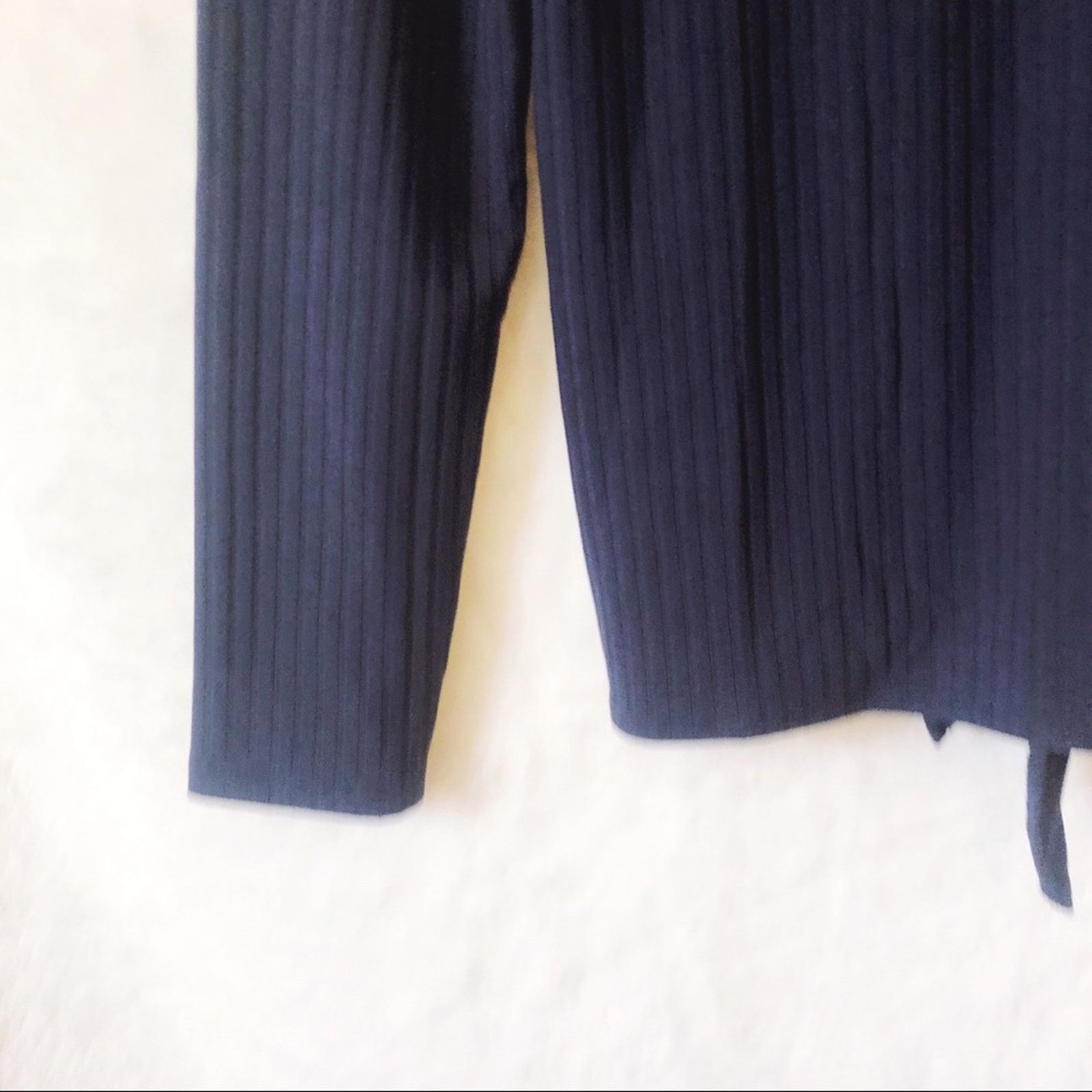 Loft LOFT Blue Button Tie Hem Long Sleeve Shirt Size XS / US 0-2 / IT 36-38 - 2 Thumbnail