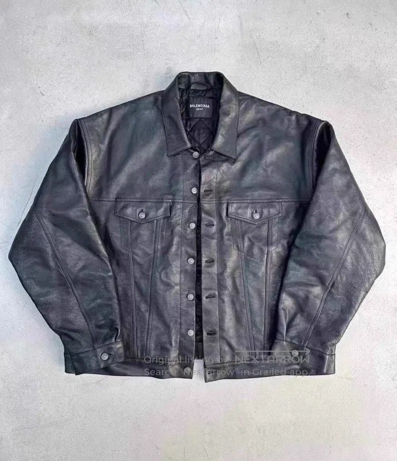 Balenciaga Balenciaga Oversized Buffalo Leather Jacket Size US S / EU 44-46 / 1 - 1 Thumbnail