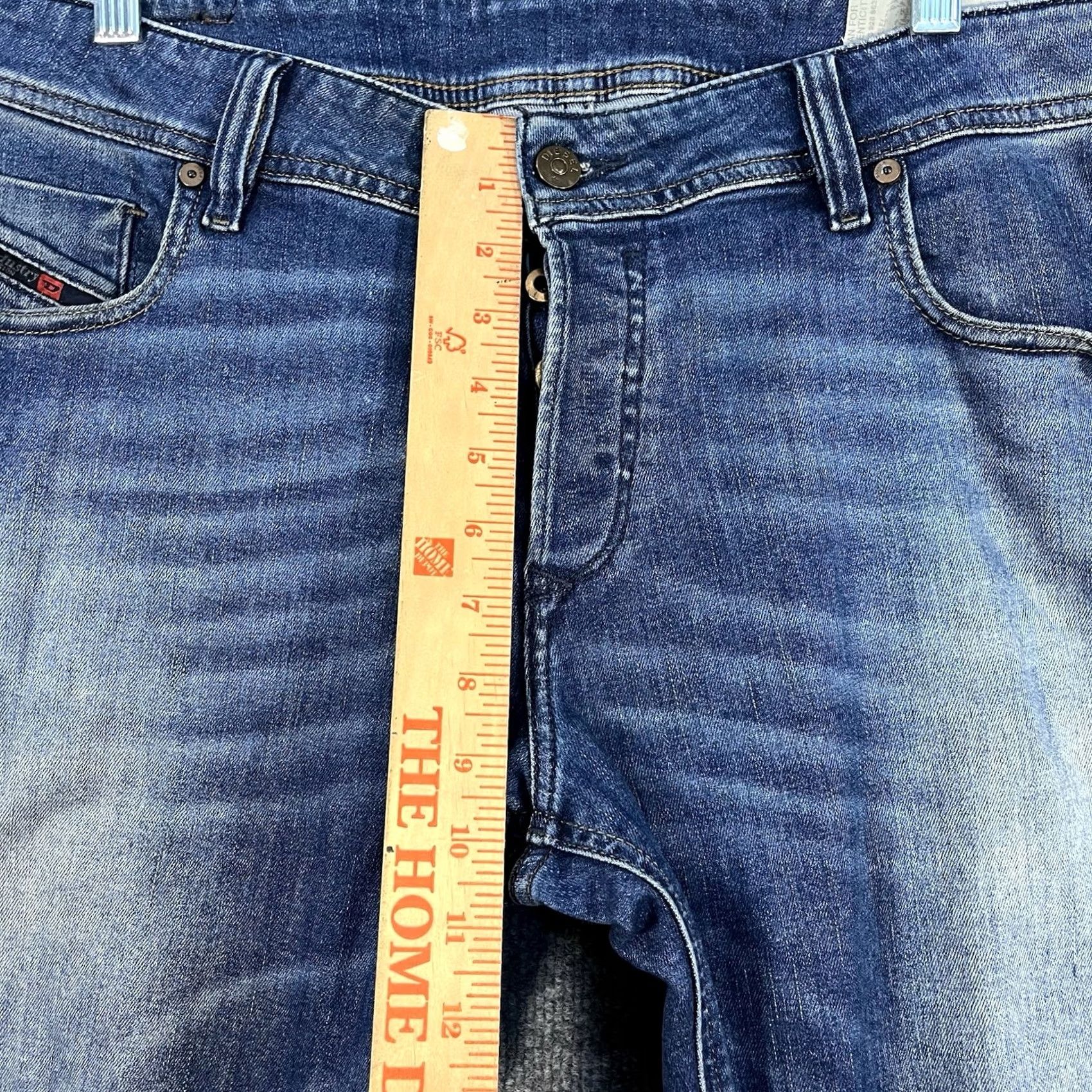 Diesel Diesel TROXER Jeans Mens Slim Skinny W34 L32 Stretch Blue Wash Whiskers Size US 34 / EU 50 - 3 Thumbnail