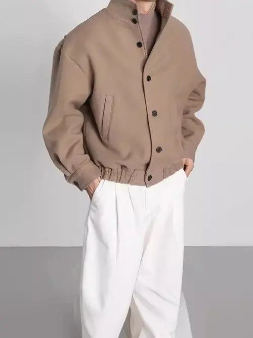 VIBE Work Button Up Beige Jacket Size US M / EU 48-50 / 2 - 8 Thumbnail