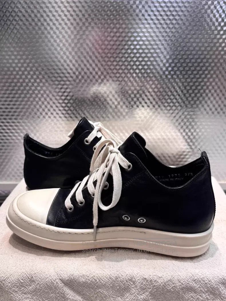 Rick Owens Rick Owens Leather black and white high-top shoes| Size US 7 / IT 37 - 6 Thumbnail